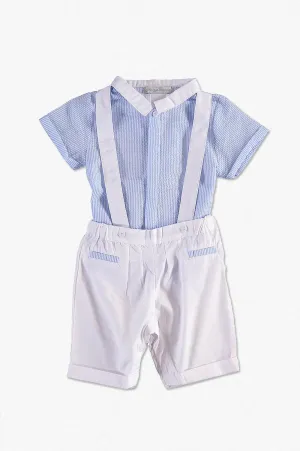 90068-Monogram Seersucker Short Set Bobby Suit