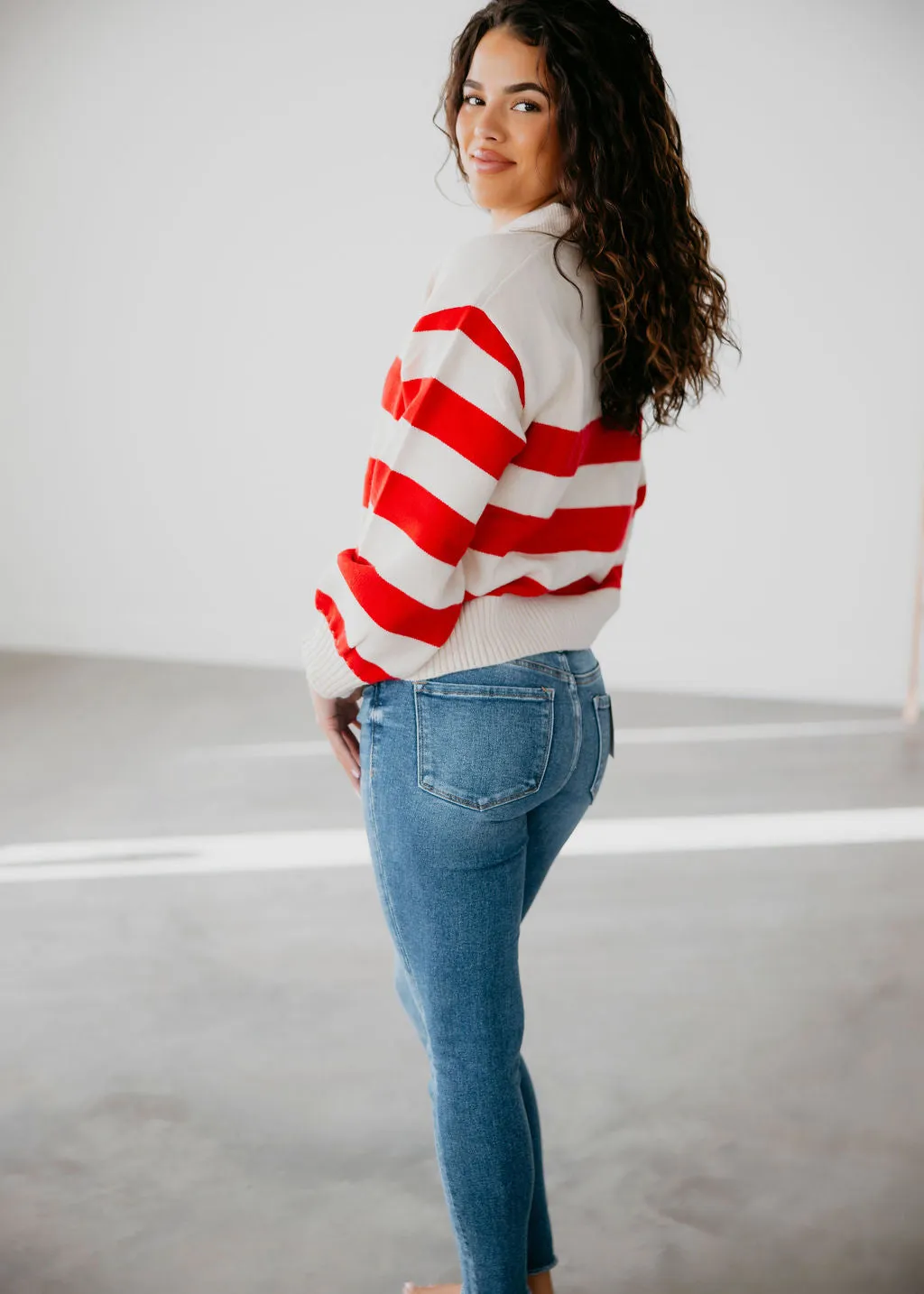 Addie Collared Stripe Sweater