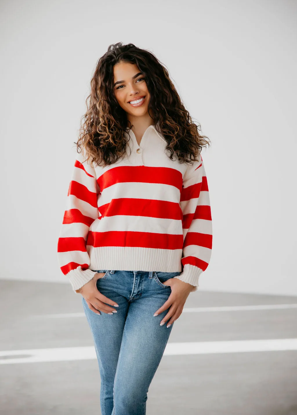 Addie Collared Stripe Sweater