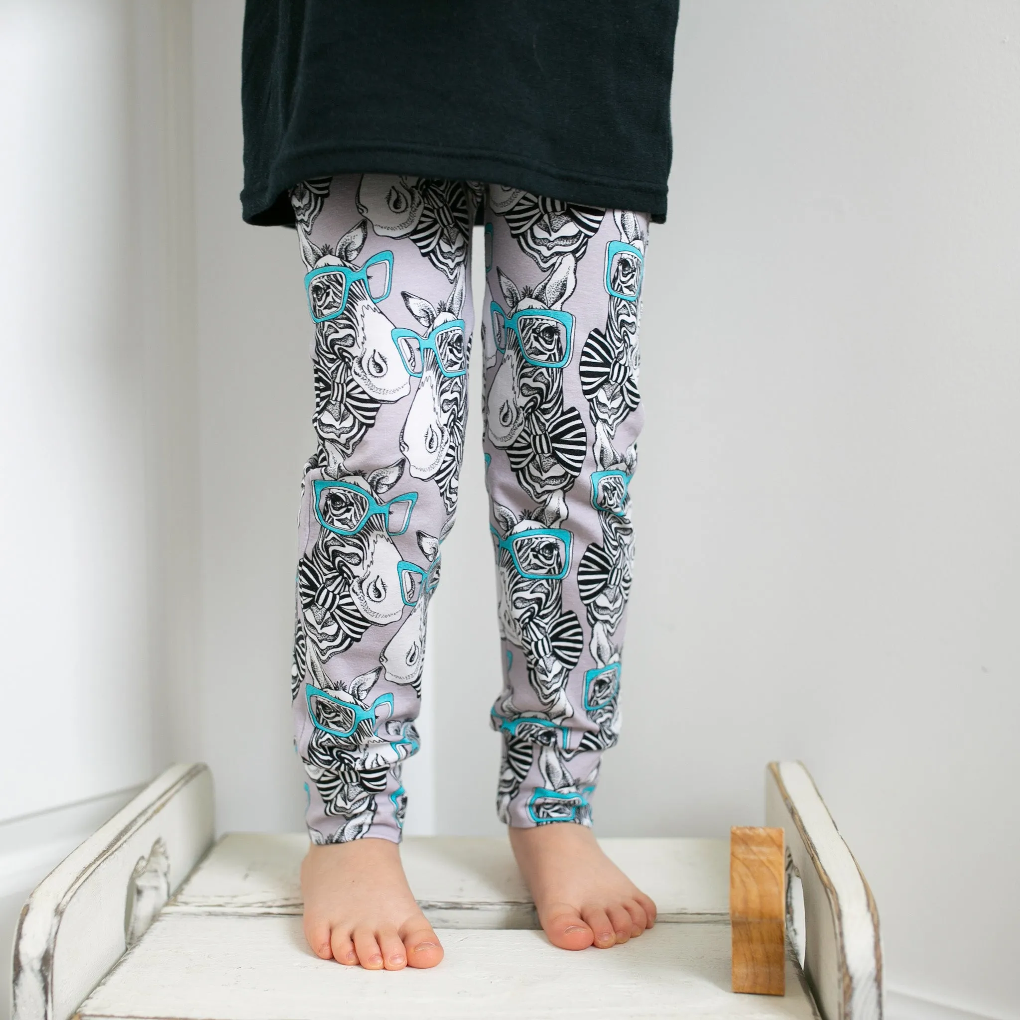 Blue spec Zebra Print Baby Leggings