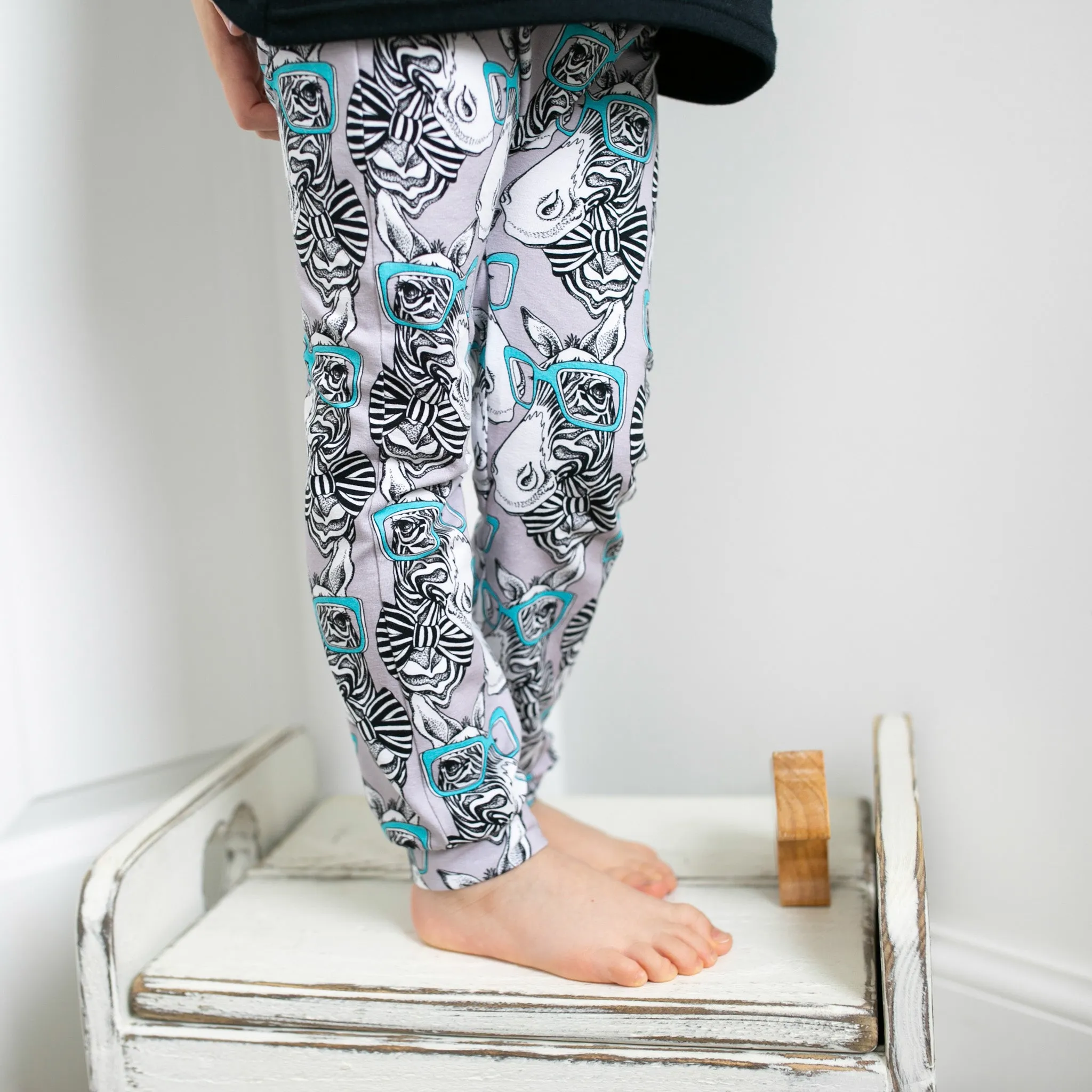 Blue spec Zebra Print Baby Leggings