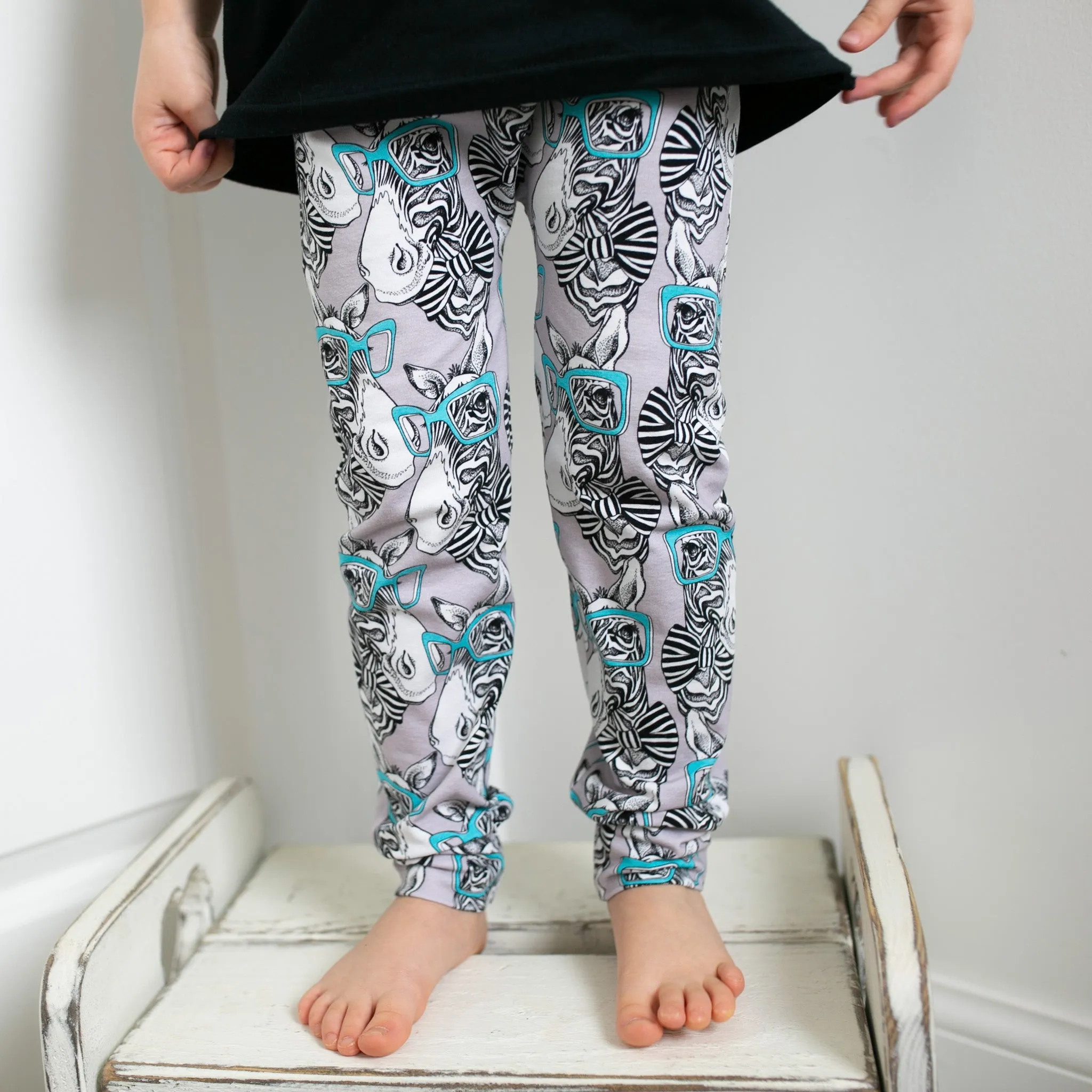 Blue spec Zebra Print Baby Leggings