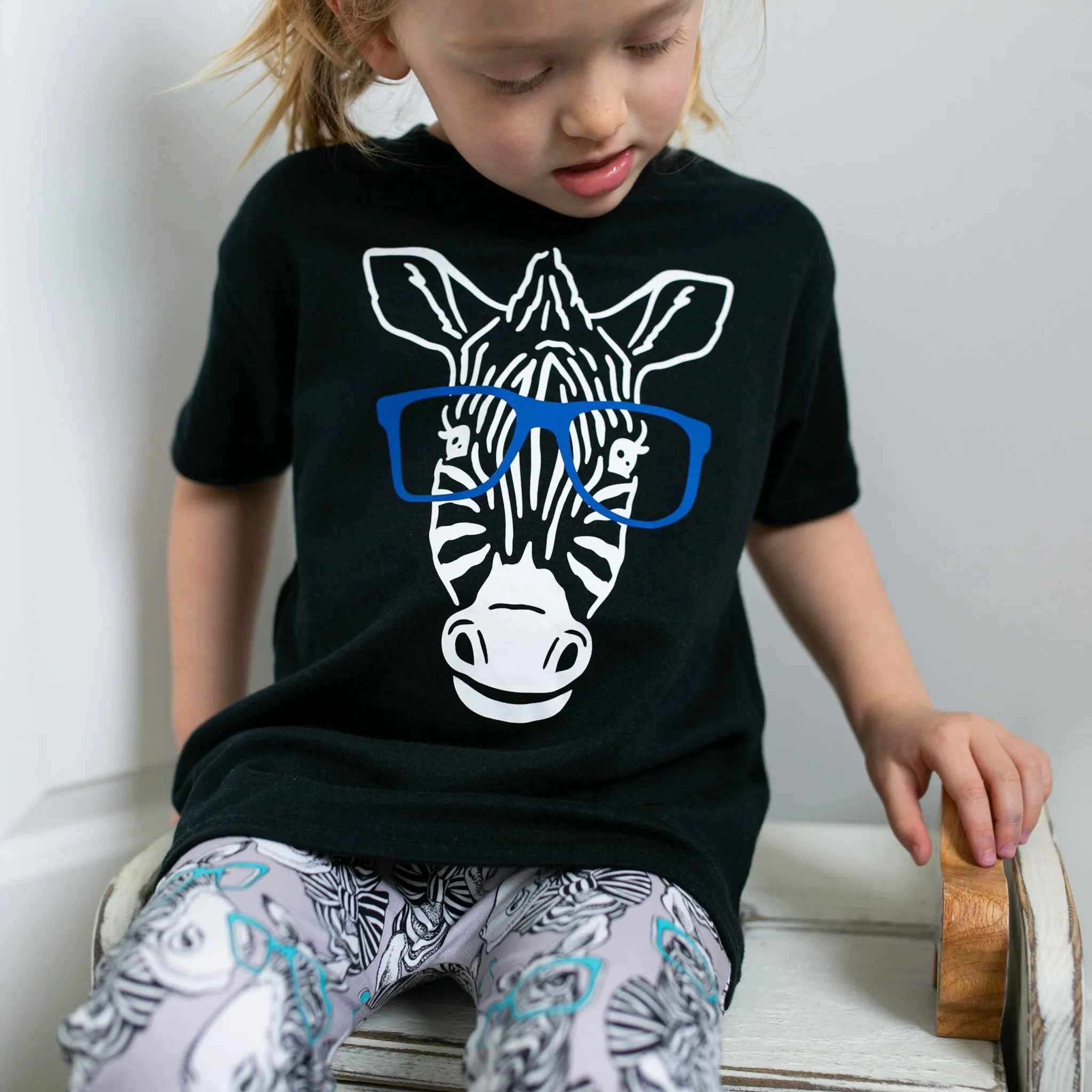 Blue spec Zebra Print Baby Leggings