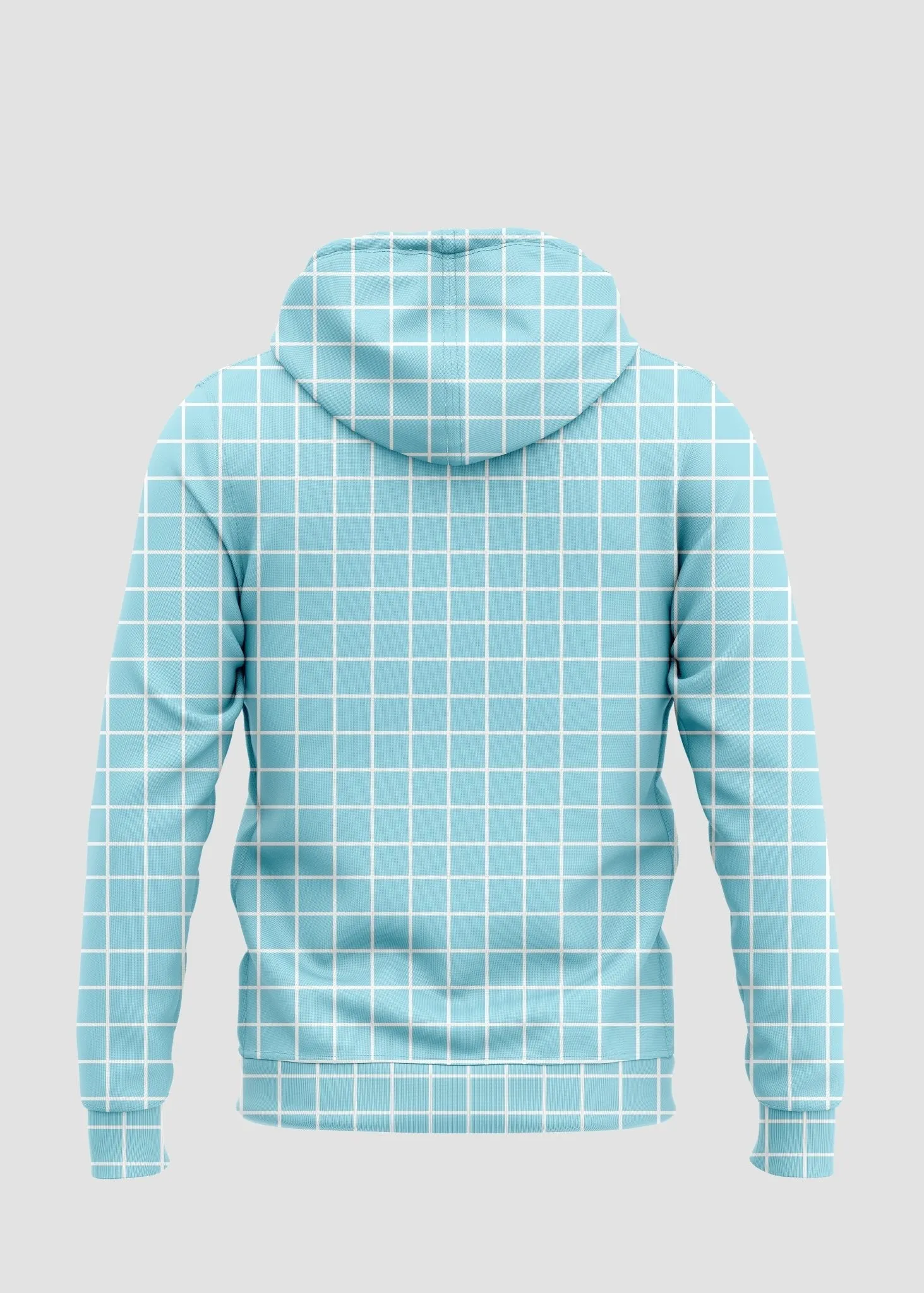 Blue Strawberry Grid Graphic Hoodie