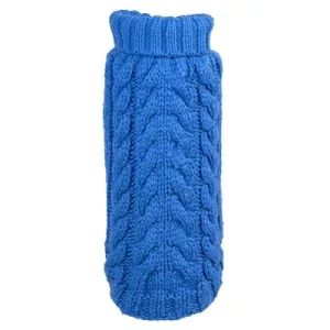 Blue Turtleneck Dog Sweater - The Worthy Dog Hand Knit Blue Turtleneck Sweater