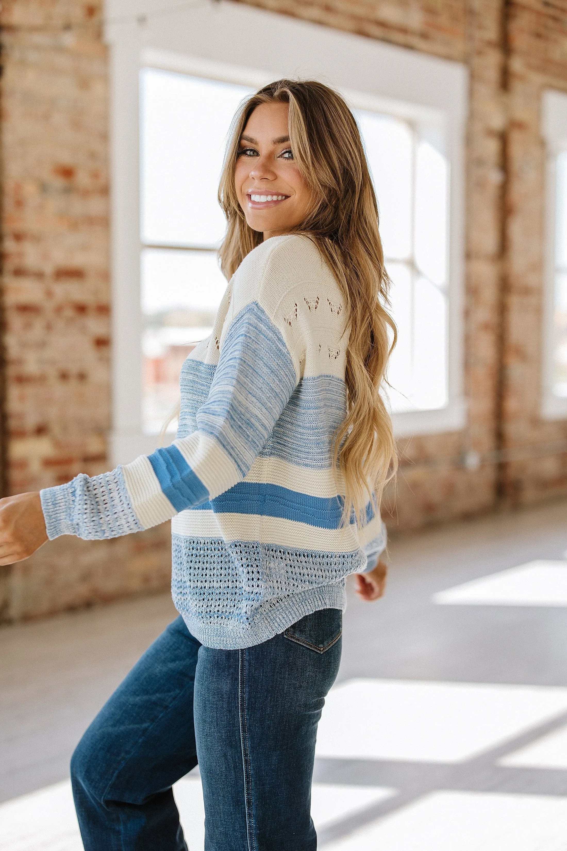 Carrie Hollow Puff Sleeve Sweater | DROPSHIP