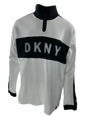 DKNY Men's Colorblocked Reflective Logo 1/4 Zip Fleece Sweatshirt Size XL