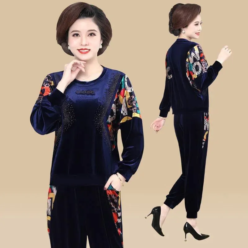 Elegant Printed Top & Pockets Pants 2-piece Set