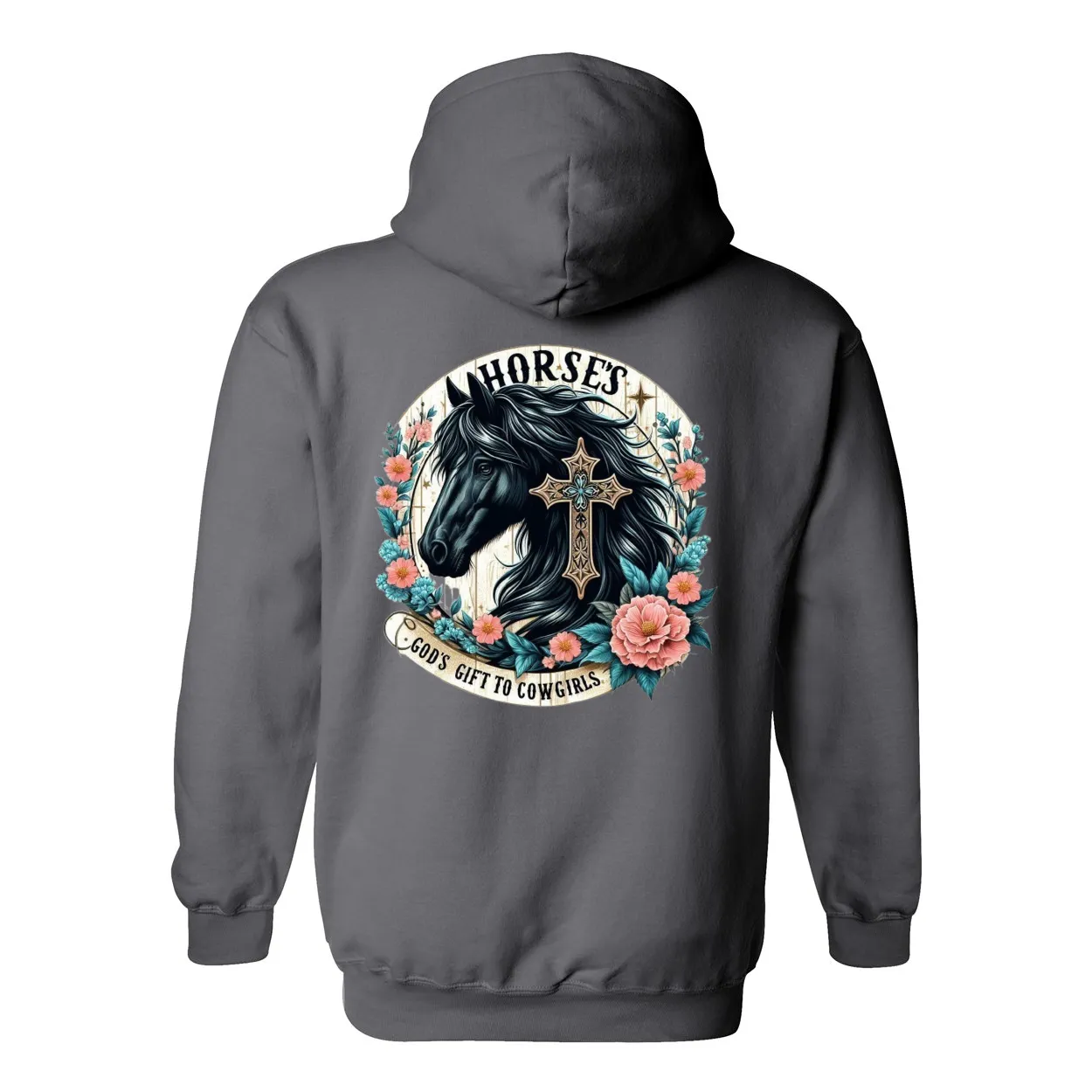 Gods Gift to Cowgirls Design On Back Front Pocket Hoodies