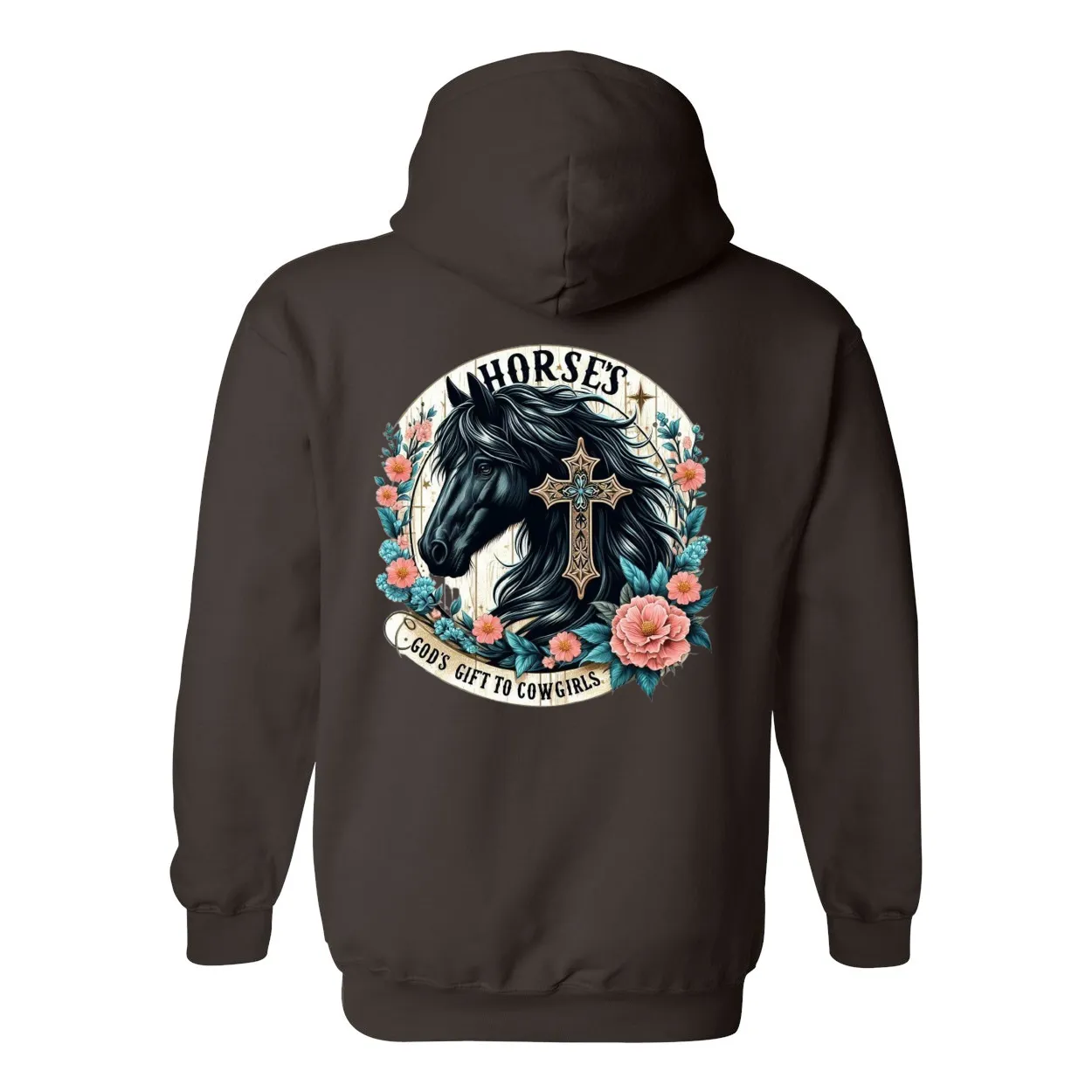 Gods Gift to Cowgirls Design On Back Front Pocket Hoodies