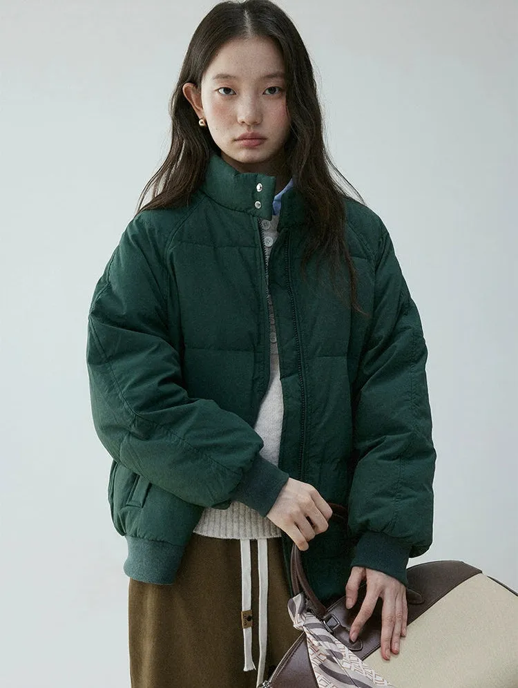 High Button-Collar Puffer Jacket