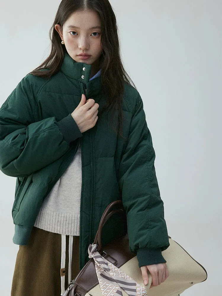 High Button-Collar Puffer Jacket