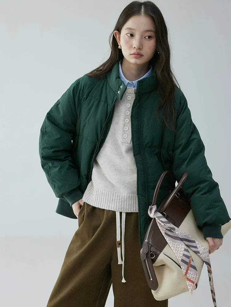 High Button-Collar Puffer Jacket