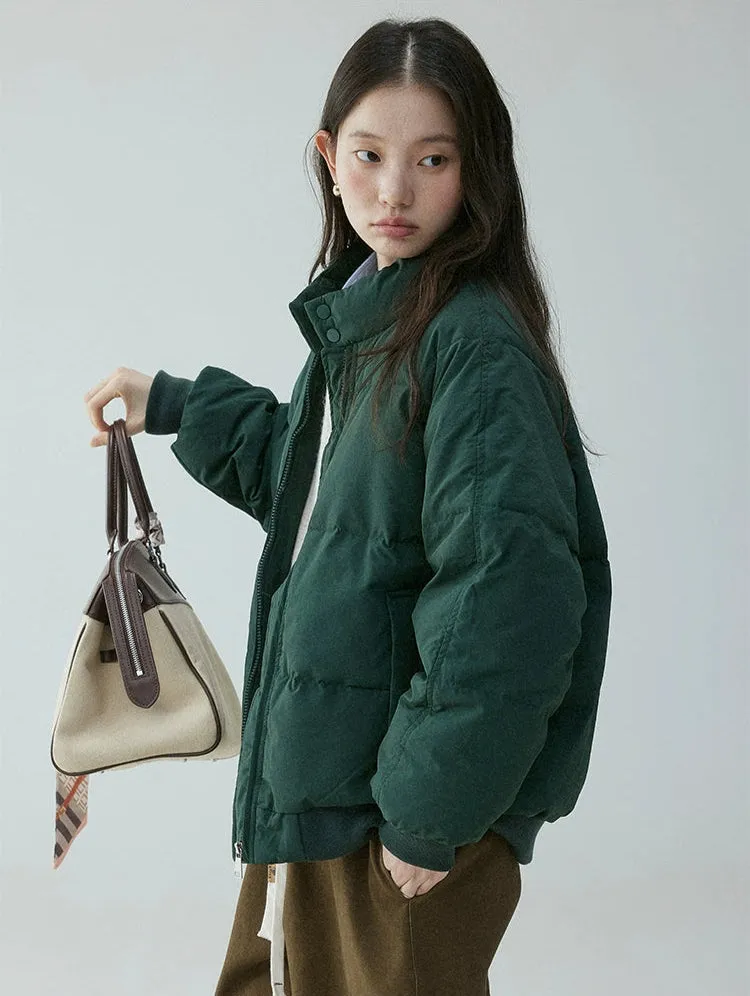 High Button-Collar Puffer Jacket