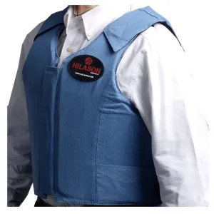 Hilason Bareback Pro Rodeo Horse Riding Protective Vest Denim Blue