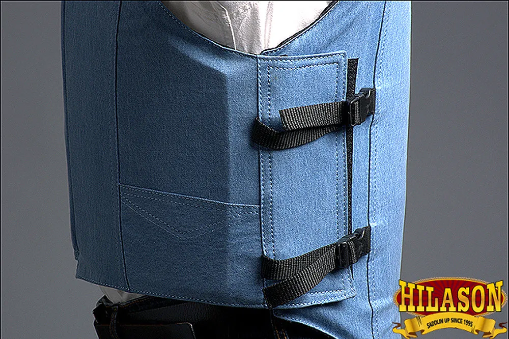 Hilason Bareback Pro Rodeo Horse Riding Protective Vest Denim Blue