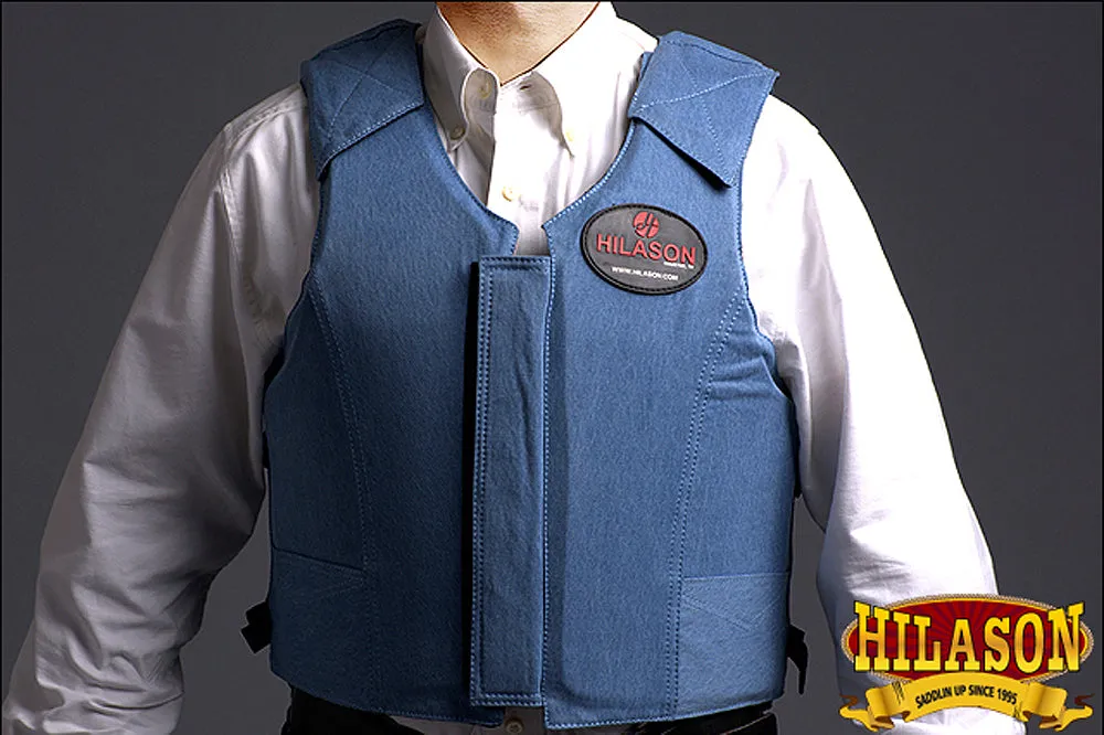 Hilason Bareback Pro Rodeo Horse Riding Protective Vest Denim Blue