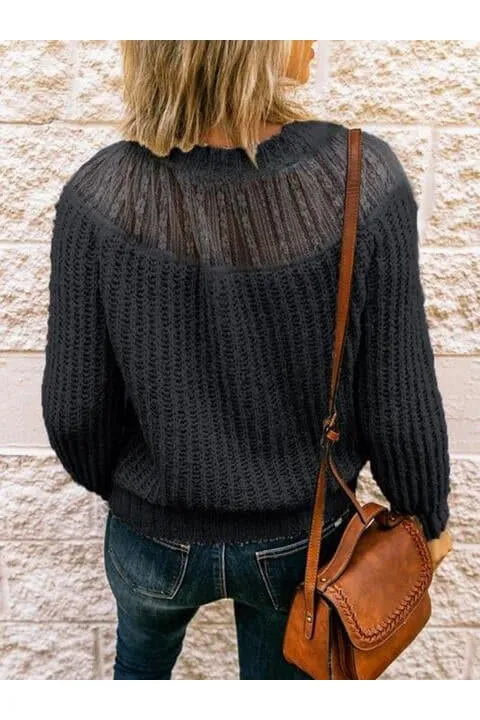 Iris Round Neck Rib-Knit Sweater