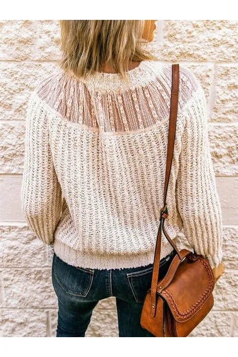 Iris Round Neck Rib-Knit Sweater