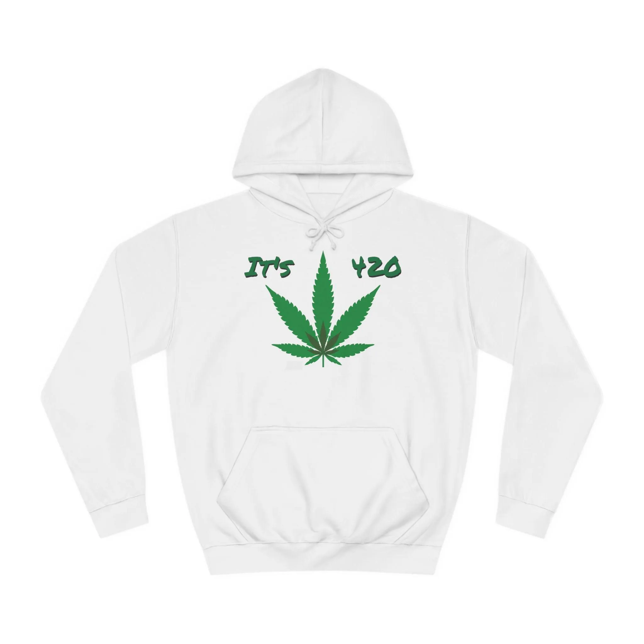 It's 420 Pot Leaf Unisex College Hoodie - White