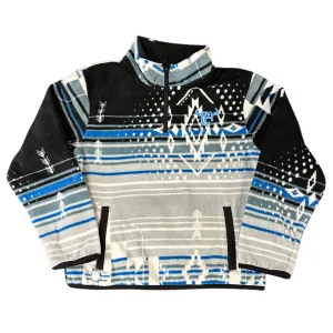 Kids Aztec Polar Fleece Slate Blue Quarter Zip