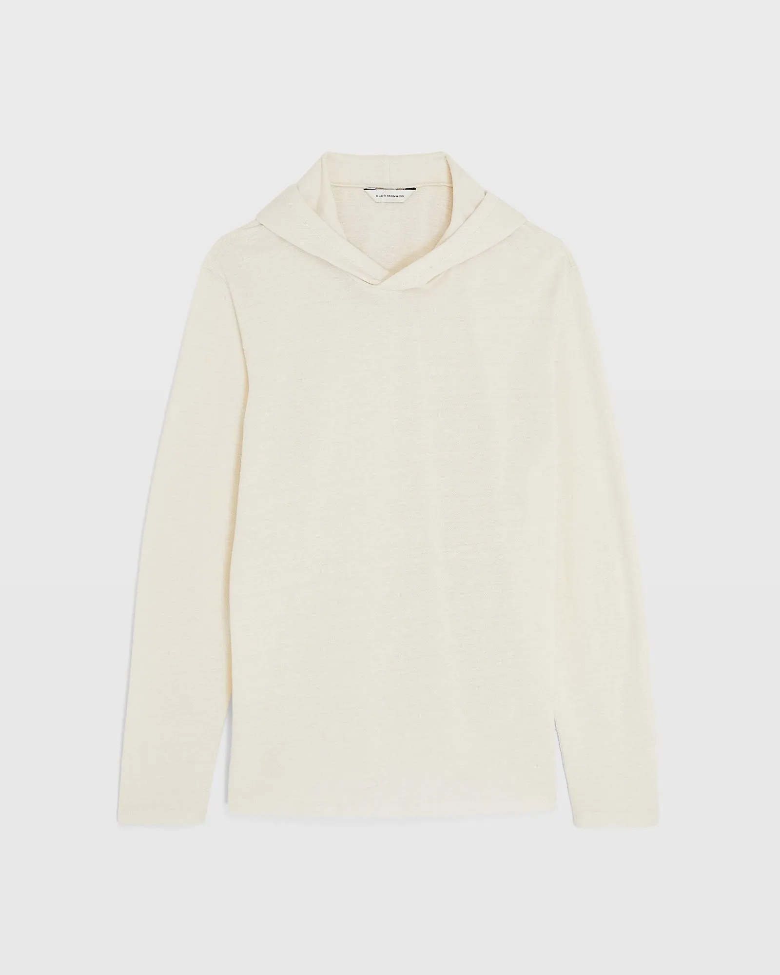 Linen-Cotton Piqué Hoodie