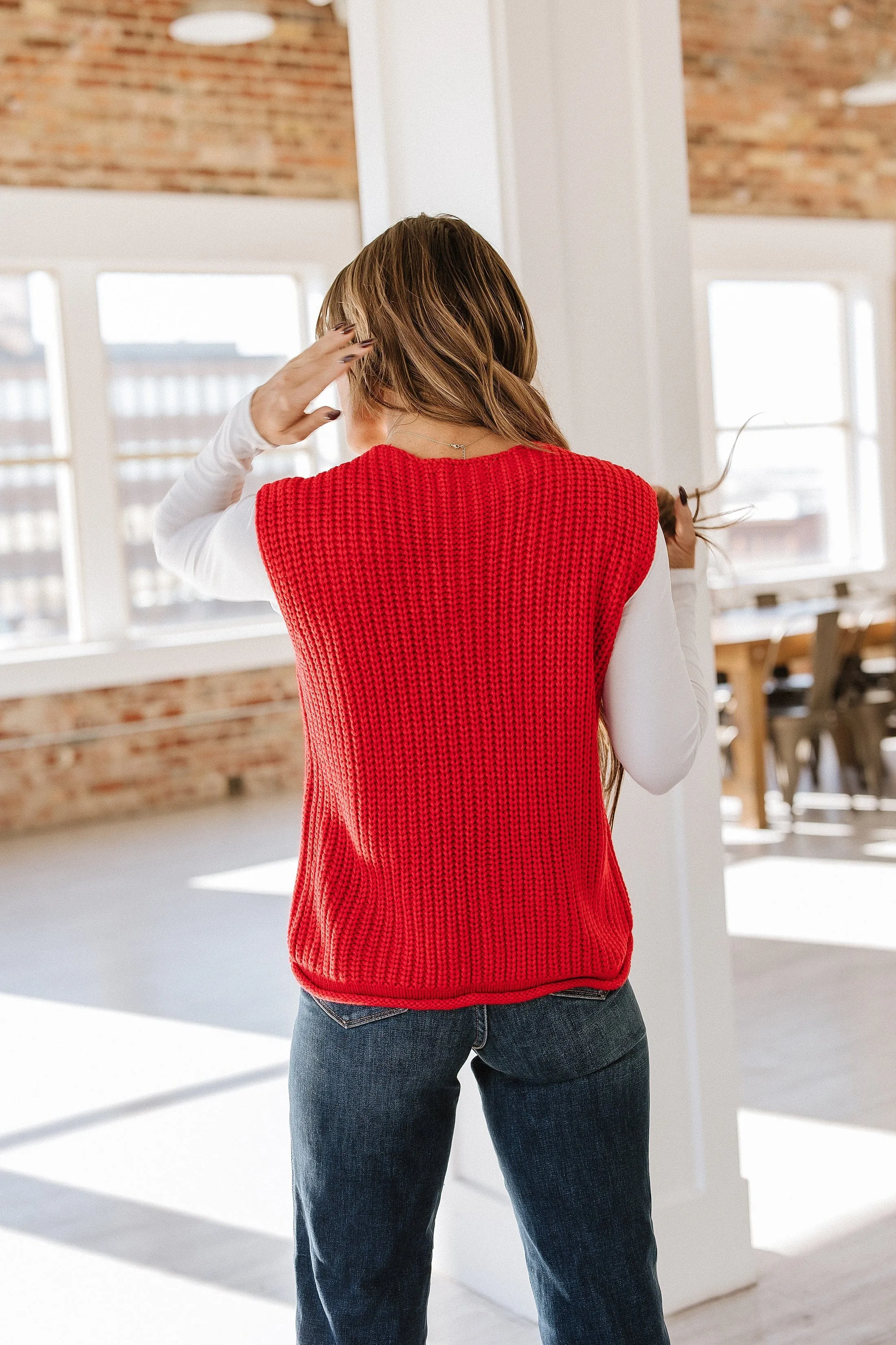 Marissa Textured Knit Sweater Vest