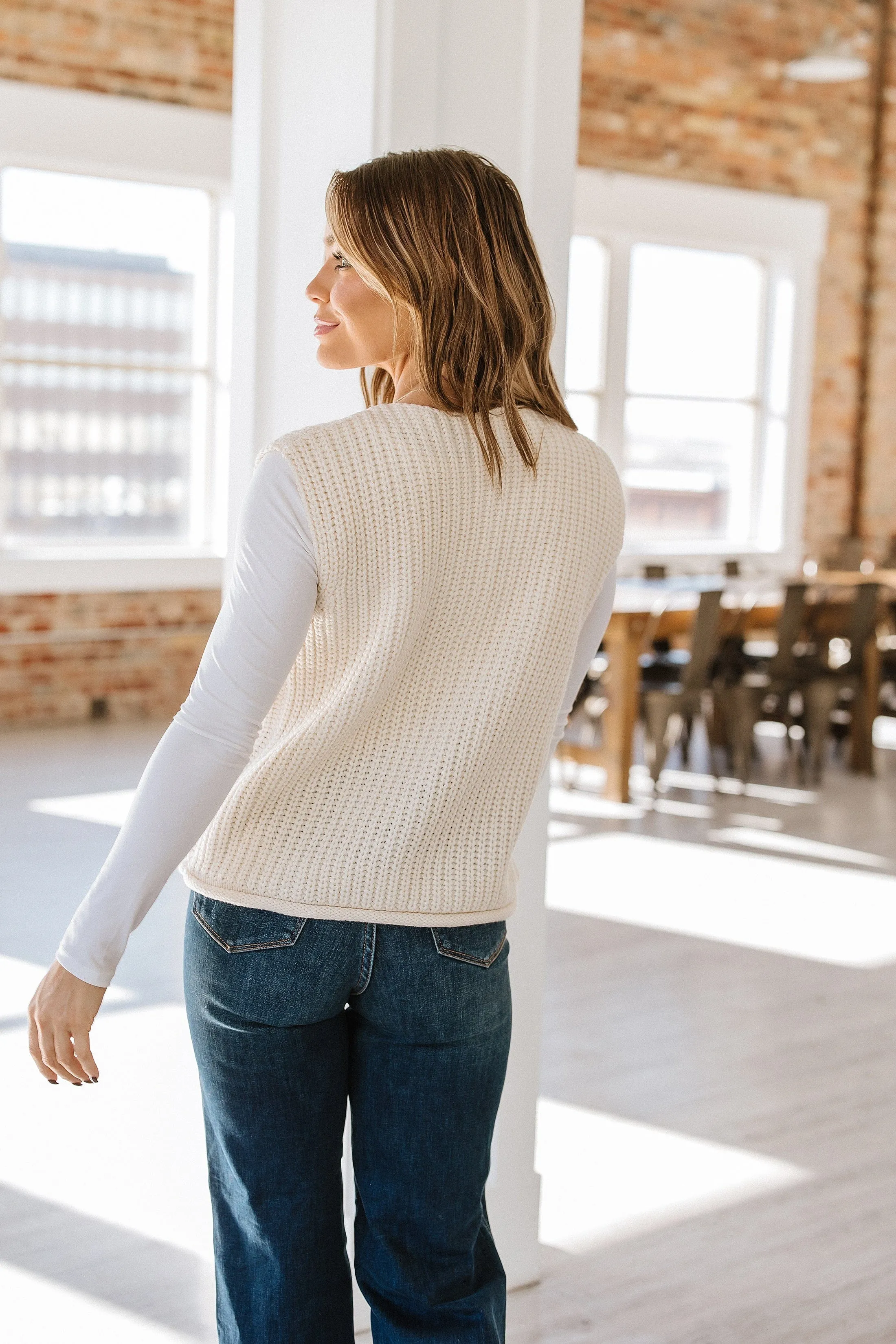 Marissa Textured Knit Sweater Vest