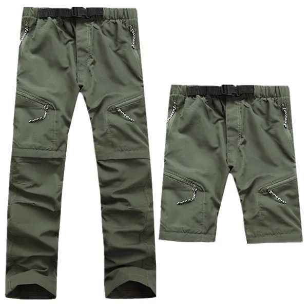 Mens Outdoor Detachable Pants Quick Dry Sport Outdoor Nylon Shorts Hiking Trouser