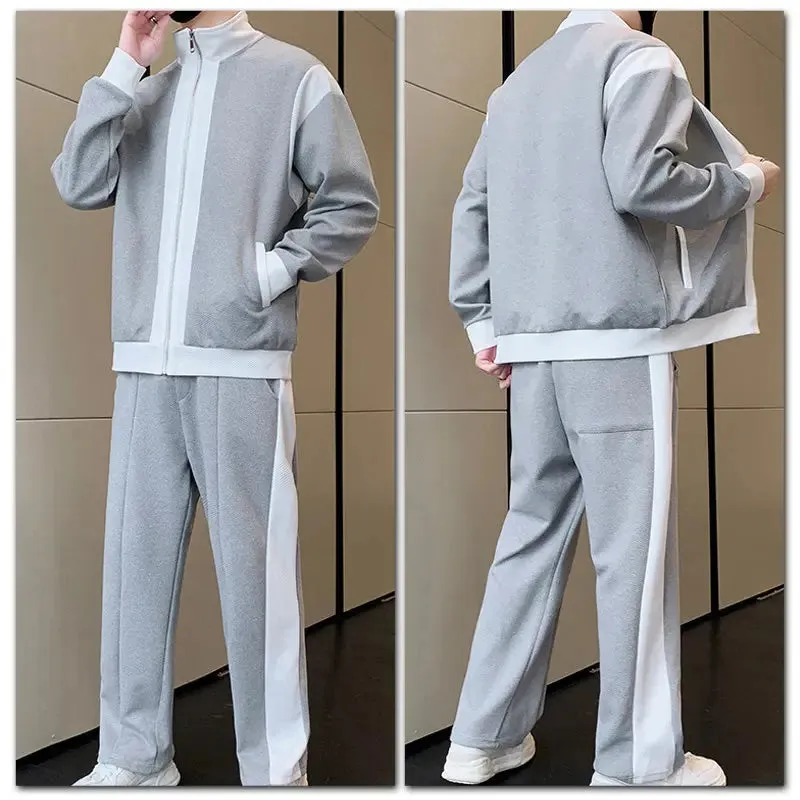 Men's Outfit Casual 2 Piece Contrast Sports Jogging Tracksuits Set（50% OFF）