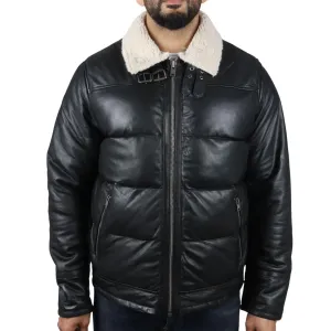 Men's Puffer Quilted Aviator Bomber Flying Fleece Lining Jacket