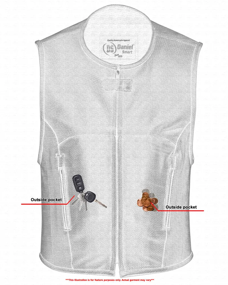 Men's Updated Perforated SWAT Team Style Leather Motorcycle Vest