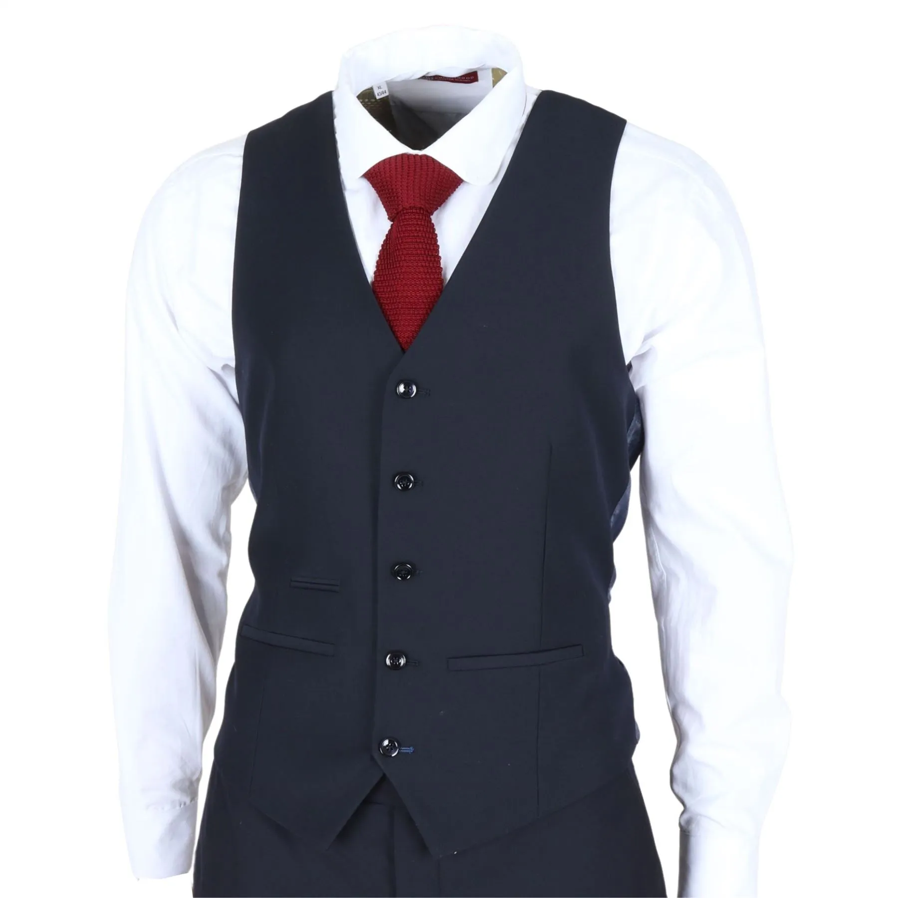 Men's Waistcoat Navy Blue Tailored Fit Vests