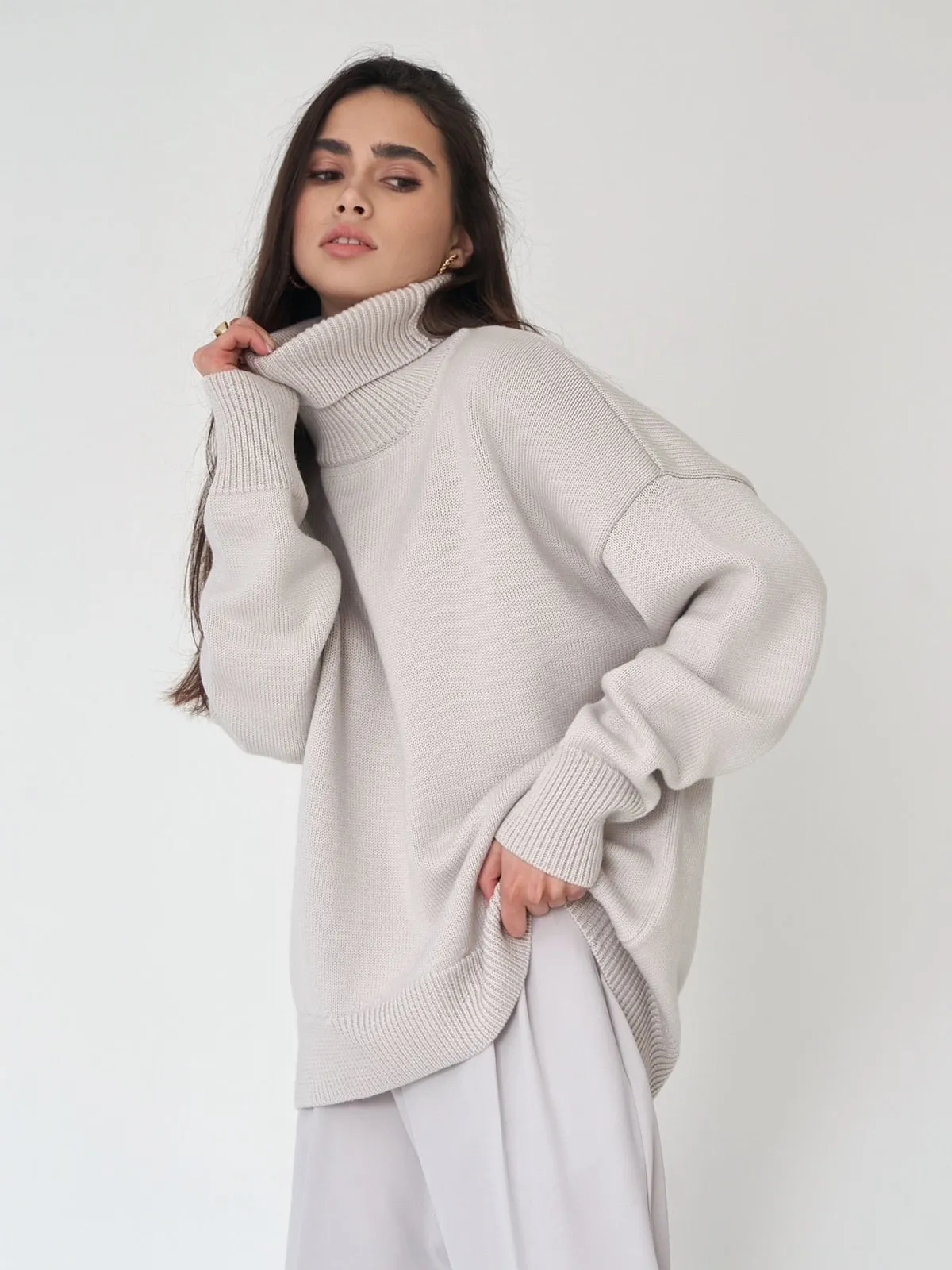 Oversized Women's Turtleneck Sweater