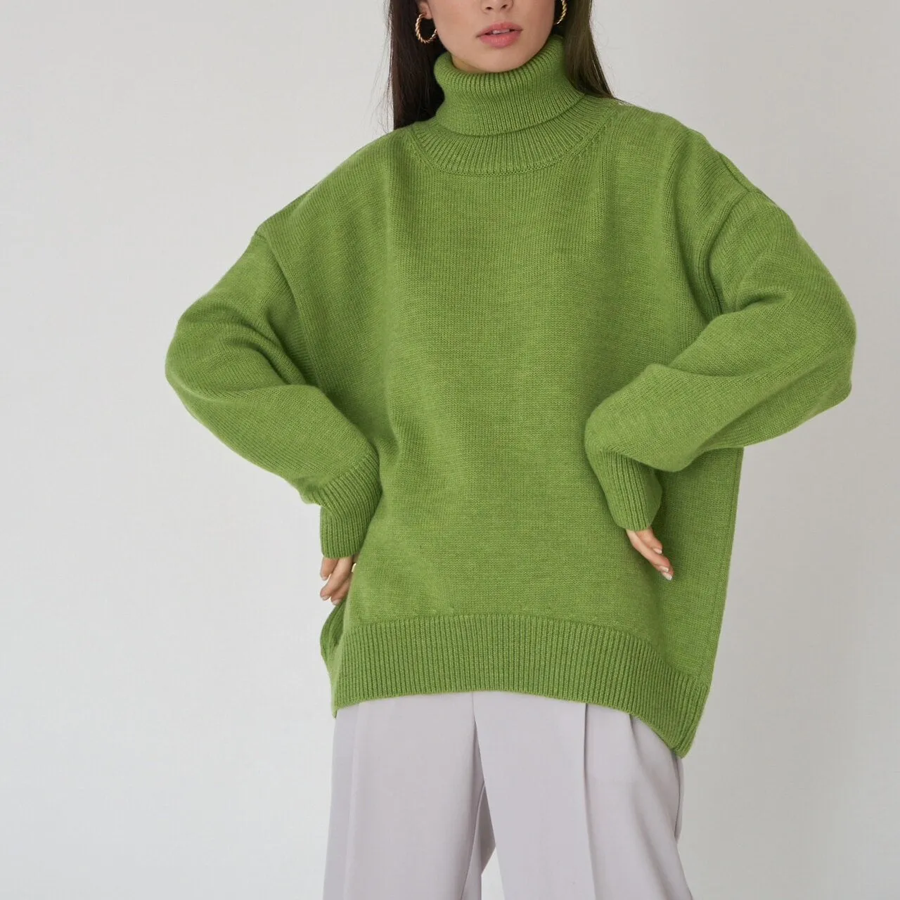 Oversized Women's Turtleneck Sweater