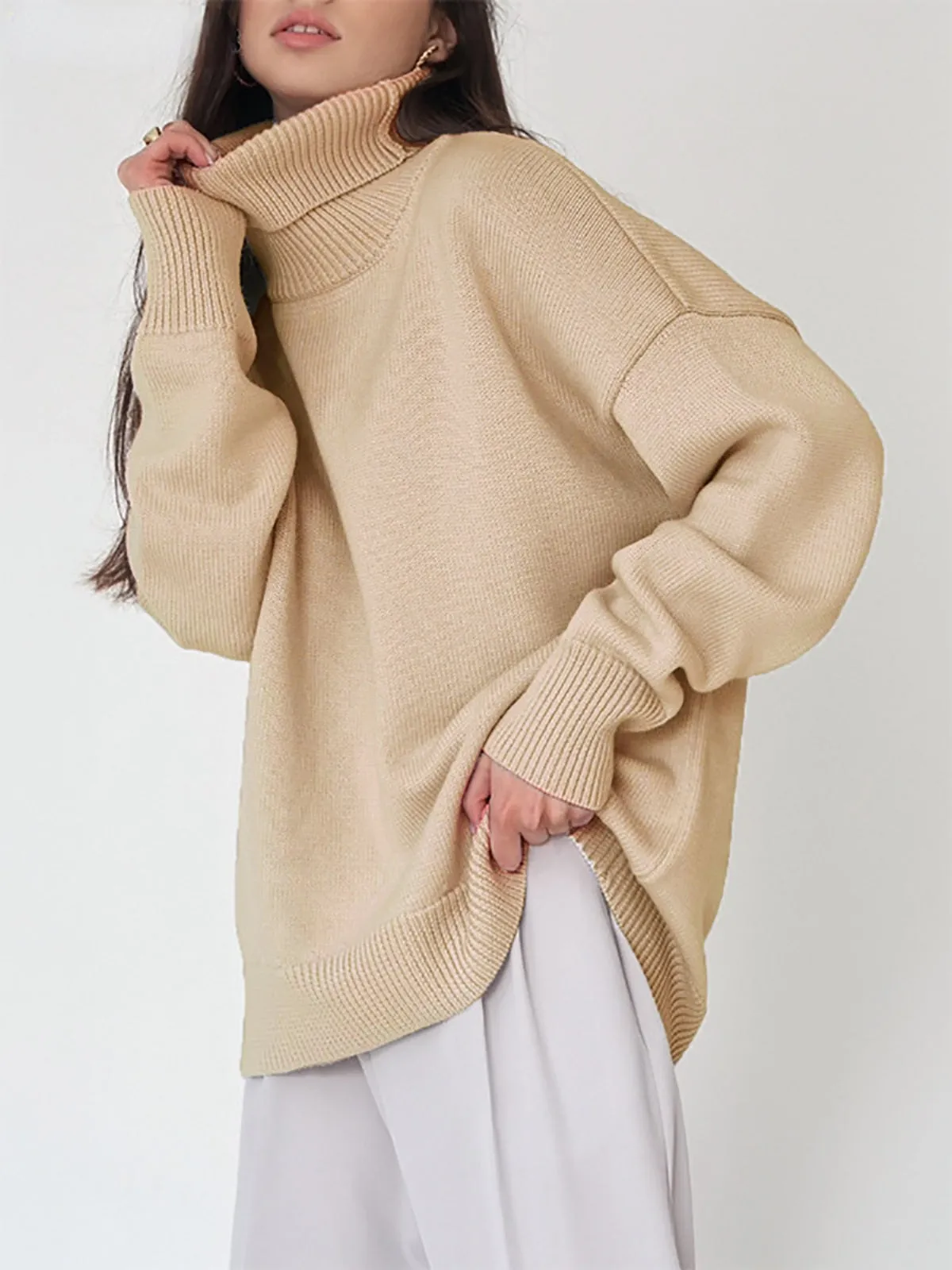 Oversized Women's Turtleneck Sweater