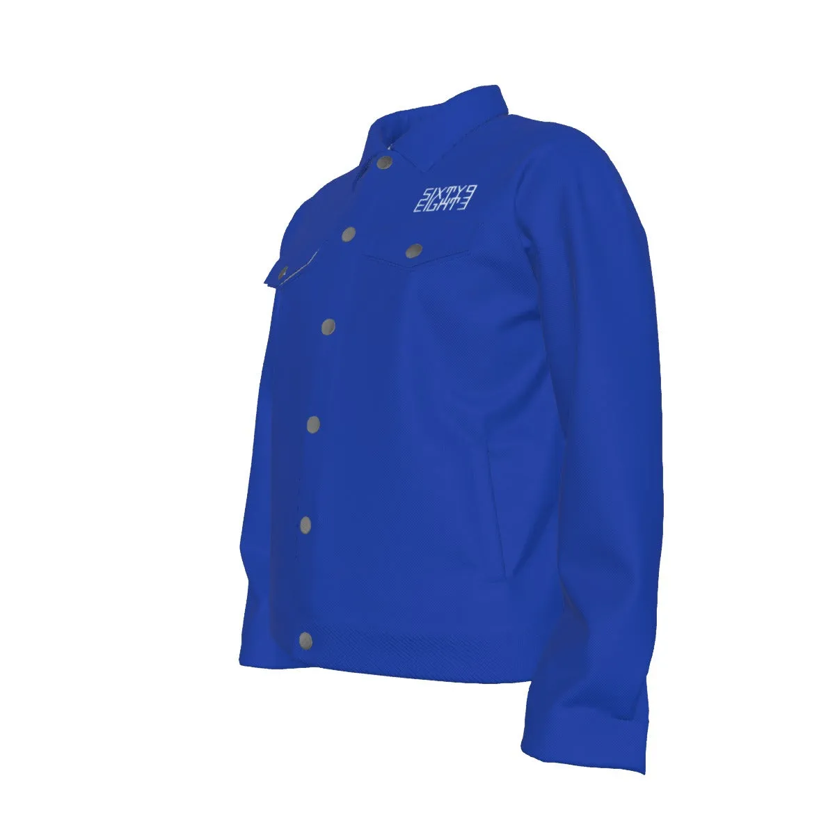 Sixty Eight 93 Logo White Blue Unisex Lapel Jacket