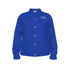 Sixty Eight 93 Logo White Blue Unisex Lapel Jacket