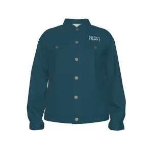 Sixty Eight 93 Logo White Dark Teal Unisex Lapel Jacket