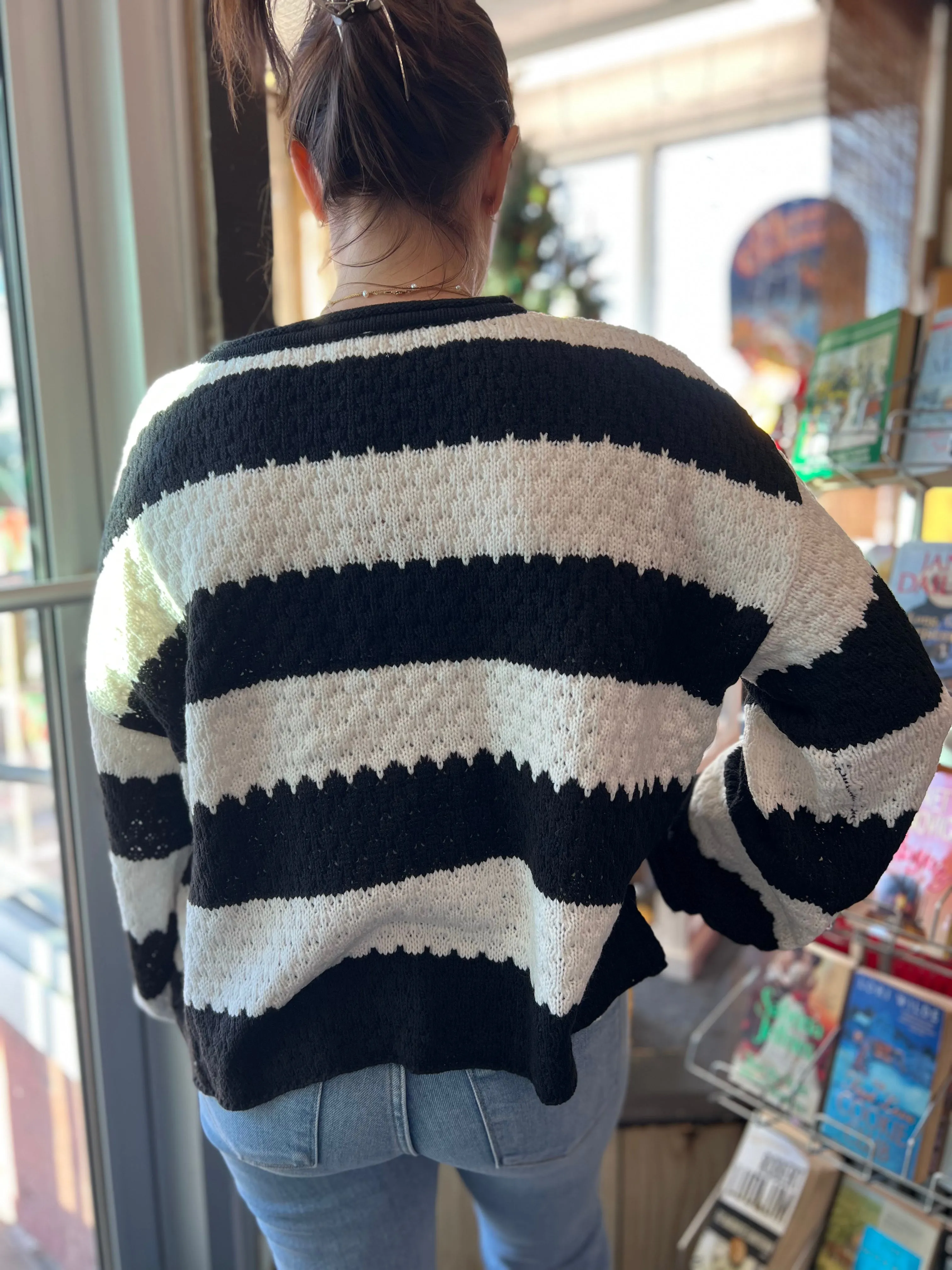 Striped Crew Knit Sweater