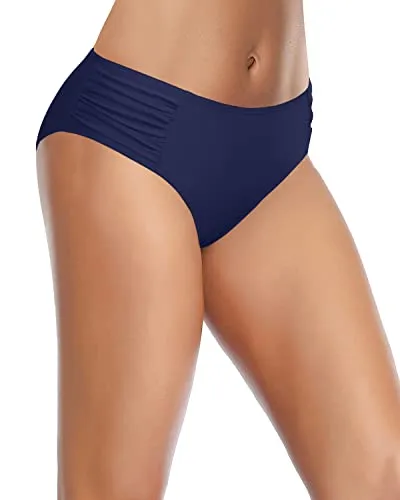 Stylish Women's Full Coverage Seamless Bikini Bottoms-Navy Blue