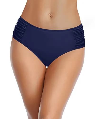 Stylish Women's Full Coverage Seamless Bikini Bottoms-Navy Blue