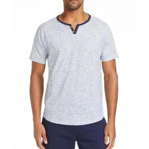 Tallia Men's Slim Fit Texture Print Henley T-shirt Small Size and a Free Face Mask