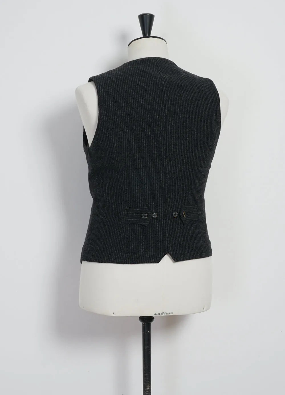 WILLIAM | Lapel Waistcoat | Black Wool Pin