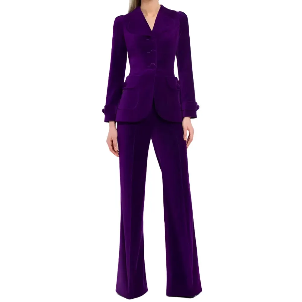 Women Pant Suit, Velvet Trouser Suit