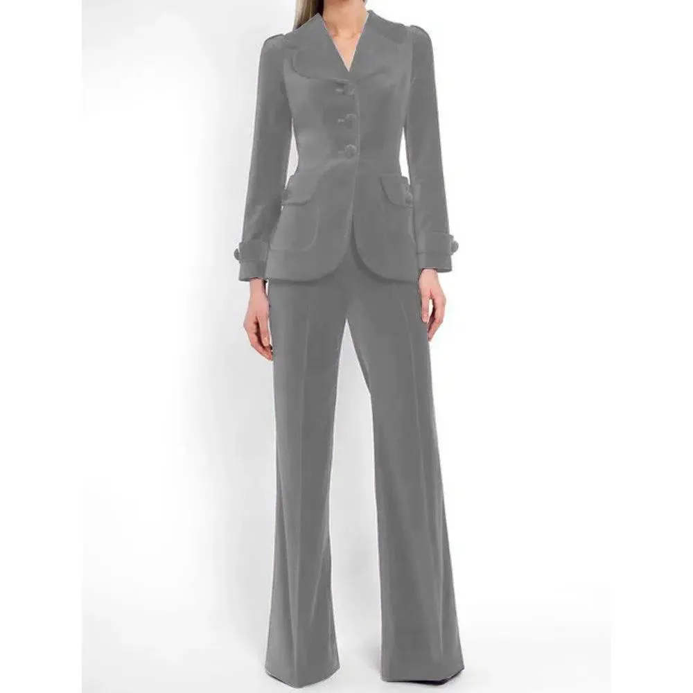 Women Pant Suit, Velvet Trouser Suit