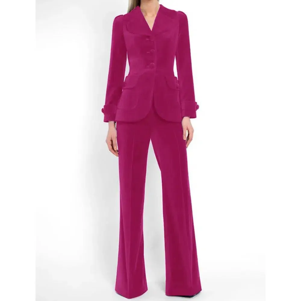 Women Pant Suit, Velvet Trouser Suit