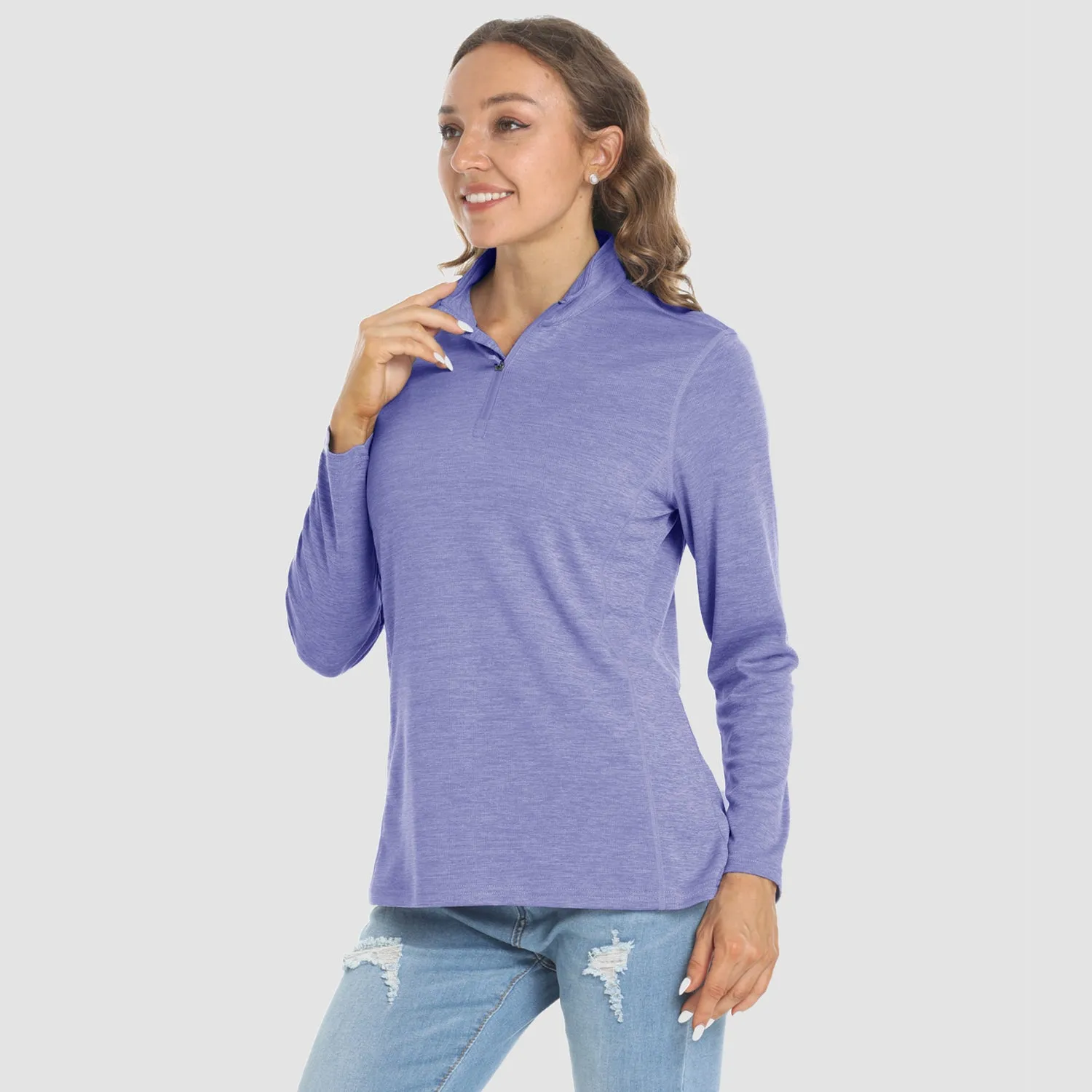 Women's Shirts Long Sleeve 1/4 Zip UPF50  UV Sun Protection Shirts Quick Dry