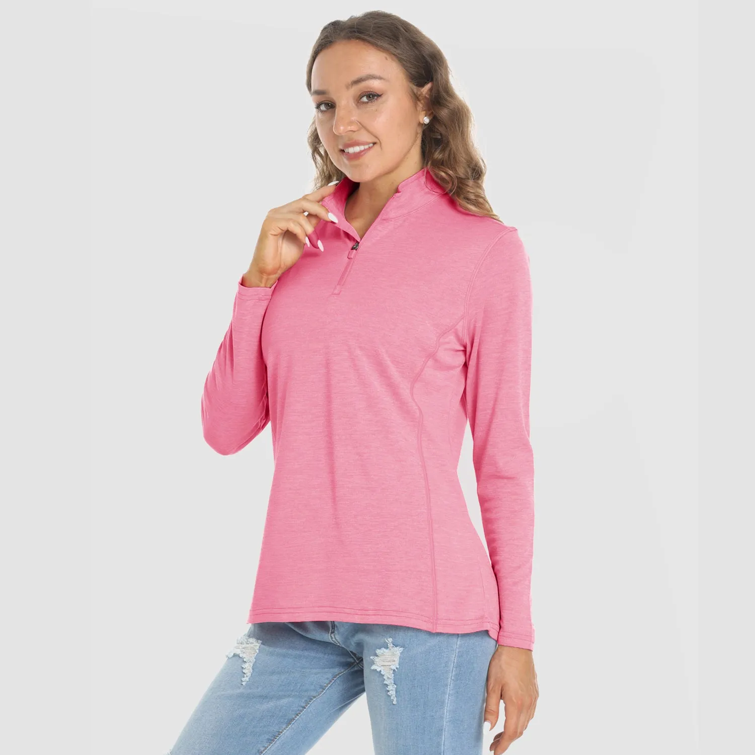 Women's Shirts Long Sleeve 1/4 Zip UPF50  UV Sun Protection Shirts Quick Dry