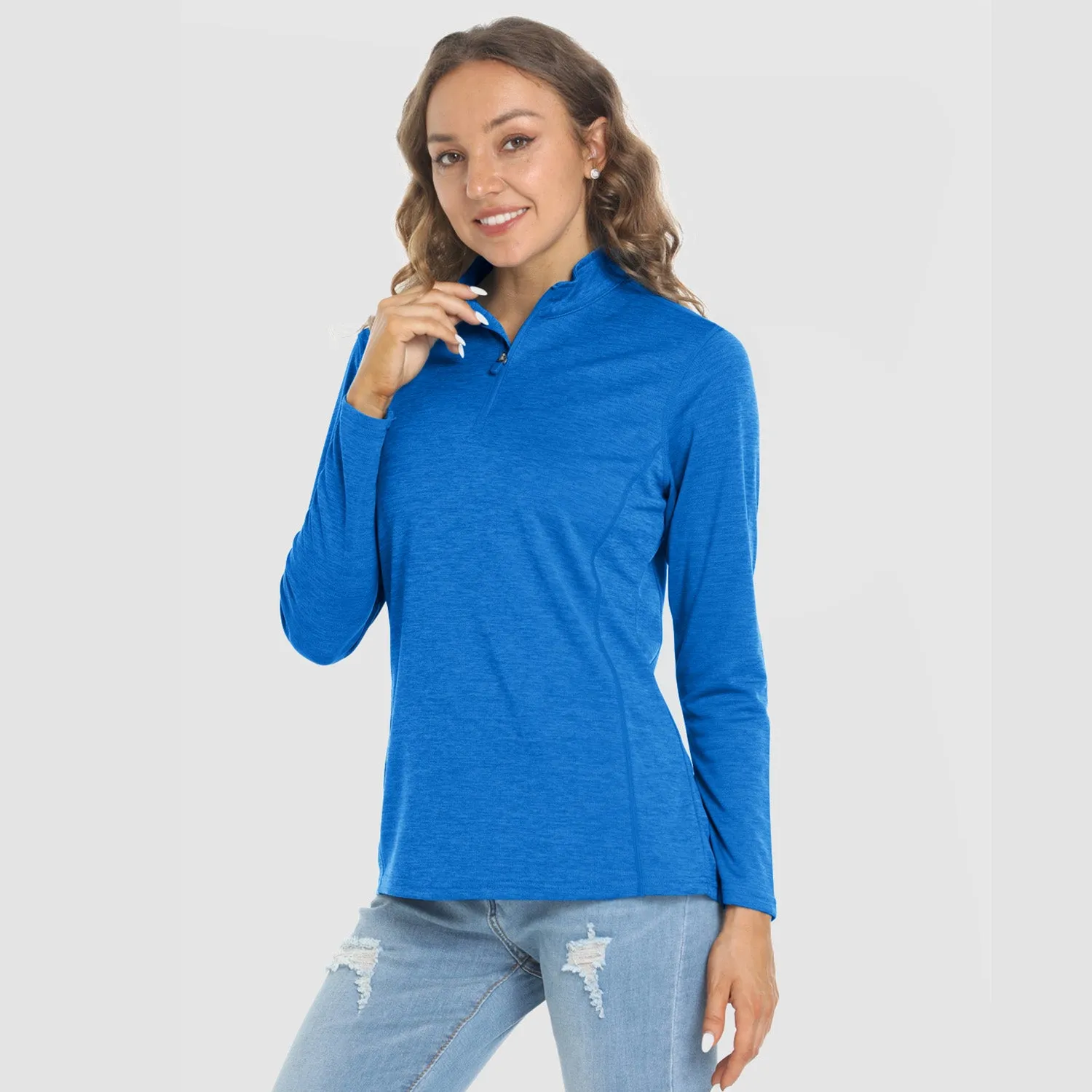 Women's Shirts Long Sleeve 1/4 Zip UPF50  UV Sun Protection Shirts Quick Dry